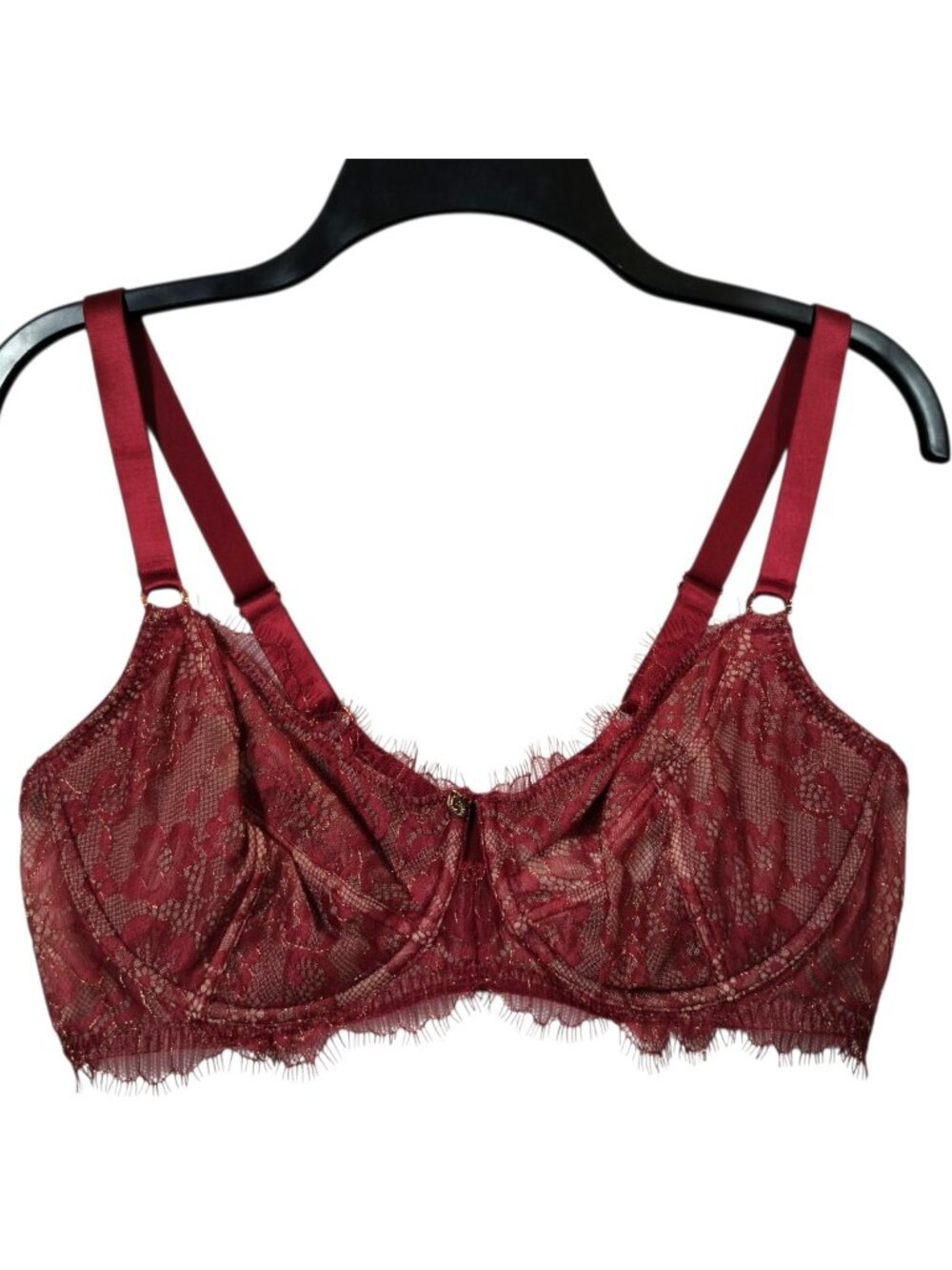 Sofia Intimates by Sofia Vergara Bra 36D Red Lace Underwire Unlined Mesh